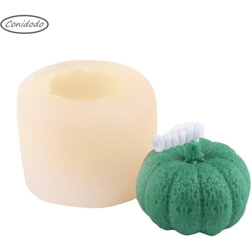 Silicone Mold Non-stick Reusable 3D DIY Handmade Home Decor Pumpkin Shape Candle Mould