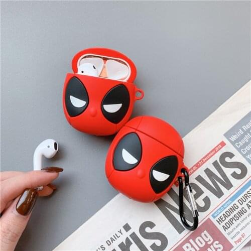 Disney Marvel Legends Avengers Popular Key Chain Cartoon Deadpool Applies Airpods Keychain Earphone Silicone Case Keyring