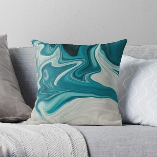 Blue Abstract Art Throw Pillow Cushion Cover Polyester throw pillows case on sofa home living room car seat decor 45x45cm