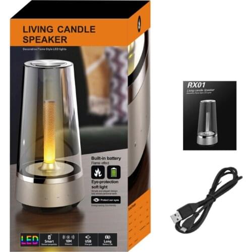 Candle Light With Bluetooth Speaker High Quality Light Atmosphere Light Bluetooth Speaker US Breathing Lamp For Your Phone