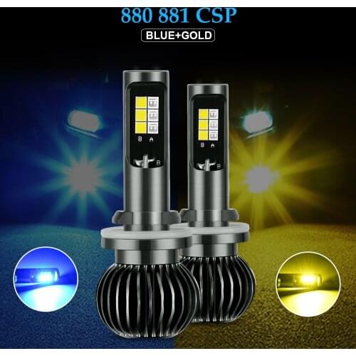 HOLYWOOT 2PCS/Lot LED Fog Headlight Bulbs 880/881 H1 H3 H7 H11 9005 9006 5202 Auto Lamps 3000K 8000K Ice Blue Yellow Foglamps