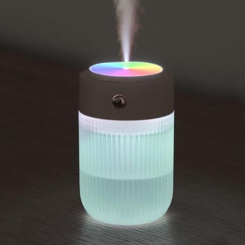Air Humidifier 250ml USB Purifier Aroma Diffuser Colorful Atmosphere Night Light 2-spray Modes for Bedroom Office Car Humidifier