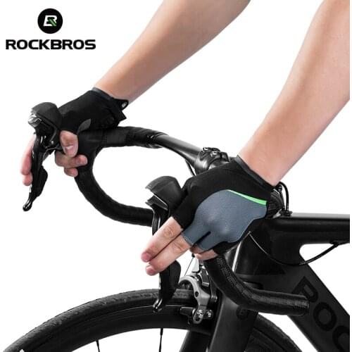 ROCKBROS Cycling Gloves Half Finger Gel Bicycle Gloves MTB Motorcycle Anti-Shock Breathable Elastic Men Sports Gloves Clothings