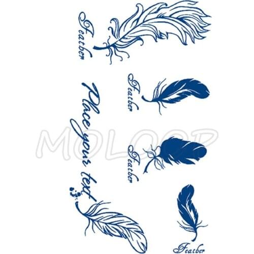 Juice Tattoo Sticker Feather Place Your Text Words Waterproof Temporary Makeup Fake Tattoos for Woman Men Lasting To 5 -15 Days