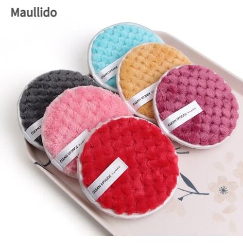 1pc Soft Microfiber Makeup Remover Pad Reusable Face Cleaning Cloth Washable Cotton Pads Powder Sponge Puff Skin Care Tool