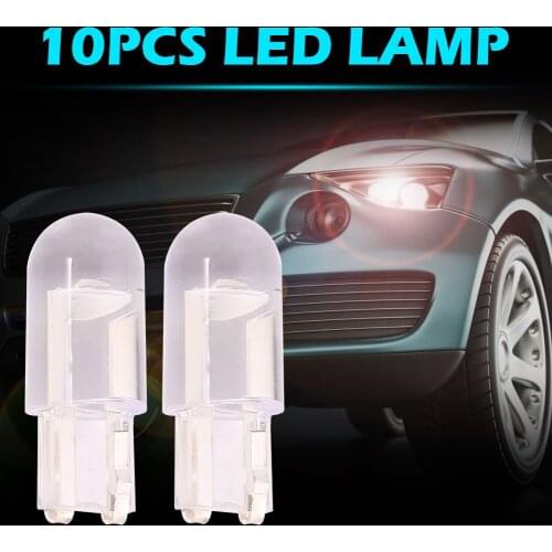 10pcs Signal Lamp Car-styling Auto Replacement T10 COB LED Car Blubs for Parking Lamp Reading Light License Plate Light