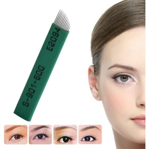 MagiDeal 100 Packs Flexible Microblading Needle Manual Tattoo Eyebrow Pen