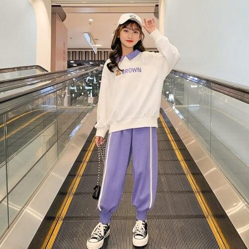 2021 Autumn Clothes Set New Children Korean Sweatshirt Casual Pants Two-Trousers Sets teenage girls clothing Sports Suit Outfits