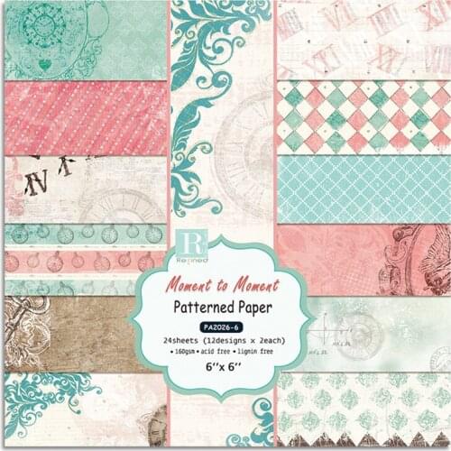 24Pcs/Lot Pink Text Retro Material Papers DIY Scrapbooking Album Diary Gift Decorative Paper Scrapbooking Paper