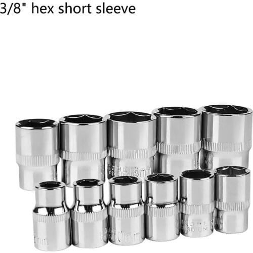 3/8 inch7-22mm sleeve six angle sleeve Convert hair Hex Deep Socket Wrench Head Sleeve for Ratchet Wrench Auto Repair Hand Tool