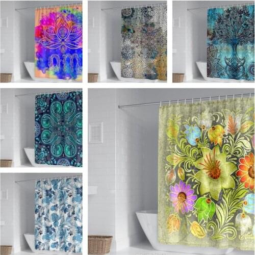 3D Personalized Geometric Shape Pattern Shower Curtain Waterproof Fabric Machine Washable with Hook Accessories Shower Curtain