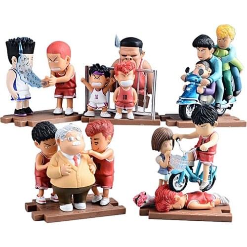 5Pcs/Set 8.5-10cm Slam Dunk Kaede Rukawa Sakuragi Hanamichi Anzai Yoshimitsu Akagi Takenori Action Figure Model Toys Gitfs