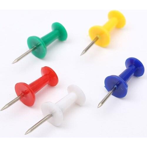 50pcs Color Pushpins Cork Board Display Board Fixed Pushpins for Office School Thumbtacks