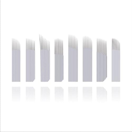 500Pcs Eyebrow Microblading Needles 3 Row 18/21Pin Sterilized Lip Permanent Makeup Blades Needles Shading Tattoo Manual Pen Inks