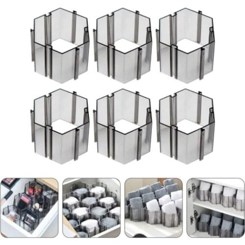 6Pcs DIY Drawer Honeycomb Partition Divider Box Grid Storage Organizer Cell Sorting Panties Socks Tool