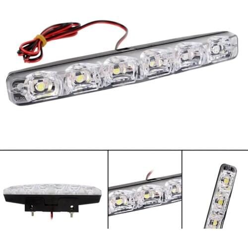 6LED DRL Car Styling Accessories Lights Hi/Lo Beam Universal Waterproof for Auto Fog Light Super Bright 12V 6000K LED Work Lamp