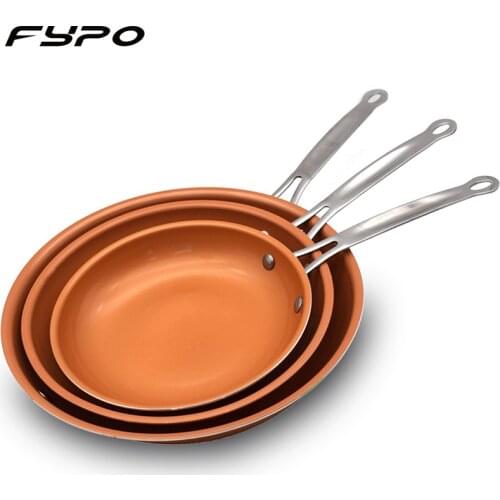 Non-stick Copper Frying Pans Skillets With Coating Induction Cooking Oven Cooking Pot Nonstick Pan Cookware
