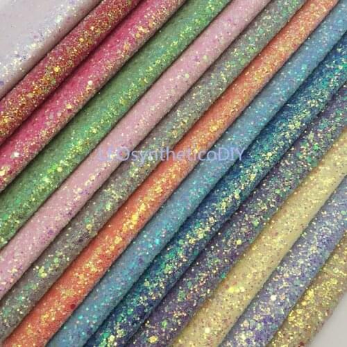 1PC 21X29CM Glitter Fabirc, Chunky Glitter Leather, Crystal Glitter Leather Sheets For Making Bows LEOsyntheticoDIY GM3193A