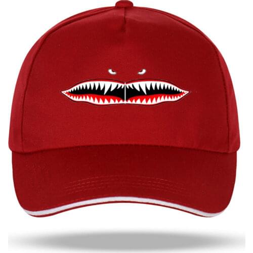 Women Men Hat Curved Sun Visor Hat Cotton Light Flying Tigers Shark Teeth Baseball Cap Men Cap Outdoor Sun Hat Adjustable Sports