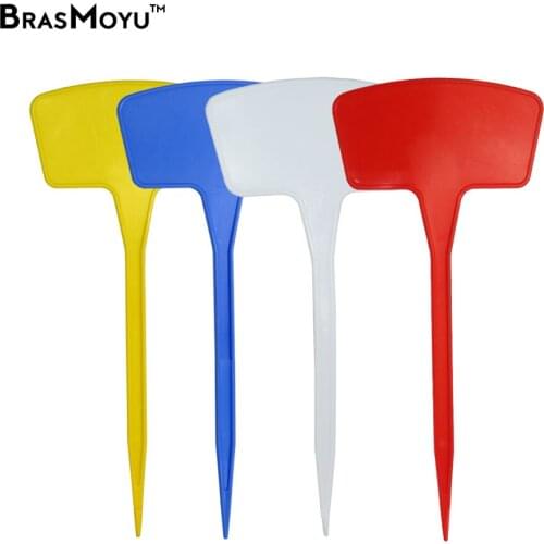 20PCS 12x27CM Plastic Garden Flower Labels Red White Blue Yellow Plant Marker Planting Shrub Sign Classification Tools Plastic