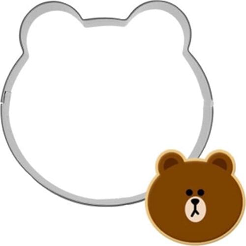 New Animal Stainless Steel 3D Bear Cookie Cutter Biscuit Embossing Mould Cake Mold Kitchen Accessory Baking Pastry Stamp Tools