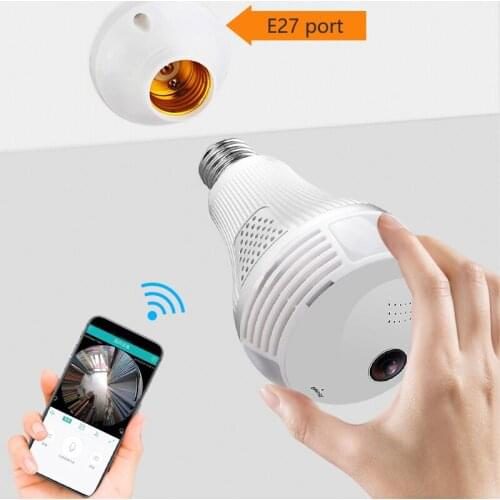 WiFi Camera 1080P LED Light Bulb Lamp Camera 360 Panoramic IP Camera CCTV Home Security Camera IR Night Vision Two Way Audio