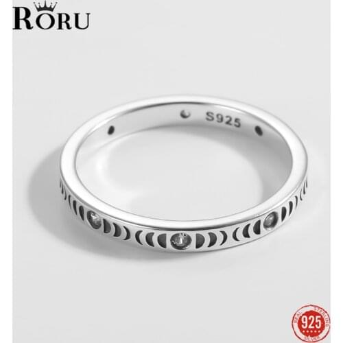 S925 Sterling Silver Rings White Zircon Finger Ring Fine Jewelry Personality Trendy Oxidized Silver Rings for Women