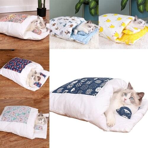 Dog Cat Bed Removable Warm Cat Sleeping Bag Sofas Mat Winter Cat House Small Pet Bed Puppy Kennel Nest Cushion Pet Products