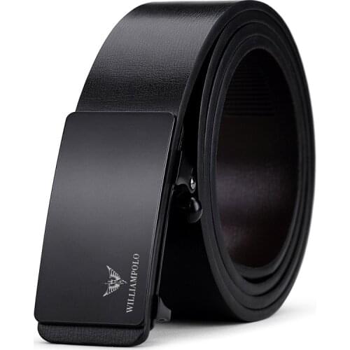 Automatic Buckle Luxury Brand Male Belts Black Strap Original Natural Cowskin Belts 068