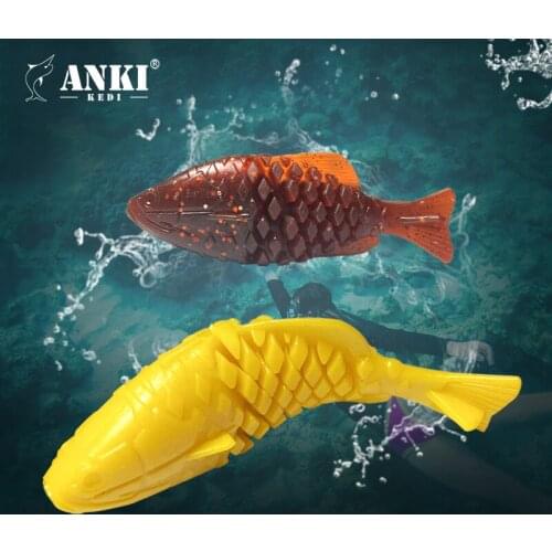 ANKI Soft Lures Sea Fishing 90mm Shoft Baits Crucian Carp Wiggler Fishing Lures Silicone Artificial Bait Simulation Fish