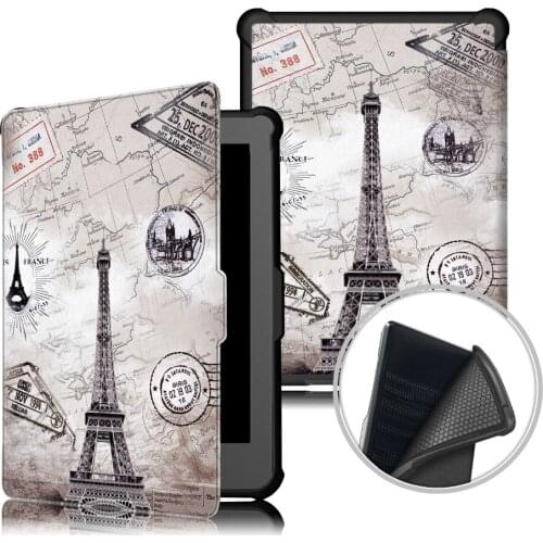 Print Soft TPU + PU Leather Stand Cover Magnet Smart Sleep Funda Case For Kobo Clara HD 6" 6 inch E-Book eReader + Film + Pen