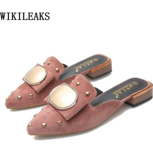 Mules Shoes Women Slides Women Designer Slippers Women Summer 2021 Ladies Slippers Thick Heel Woman Slippers Zapatos De Mujer