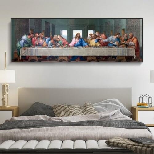 Leonardo Da Vincis The Last Supper Posters and Print Wall Art Canvas Painting Famous Painting Art for Living Room Cuadros Decor