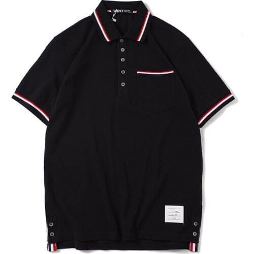 High New 2019 Unisex High Classic Red Striped luxury Fashion Casual Polo Shirts Shirt Skateboard Cotton Polos Top Tee S-2XL #AC8