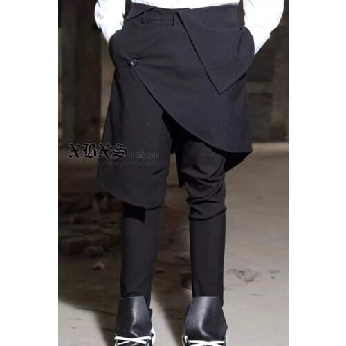 27-44 New 2017 Mens clothing GD Hair Stylist fashion loose culottes personality trousers skinny pants plus size costumes