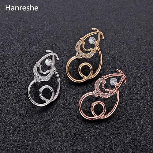 New Stethoscope Brooches Gold Color Gift for Doctor/Nurse Medical Christmas Gift Pin Jewelry Crystal Lapel Pins Broches Women