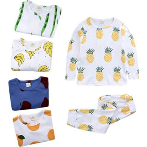 New 2 sets. shirt with long sleeves and pants boy pajamas childrens pajamas Cute cartoon pajamas suit