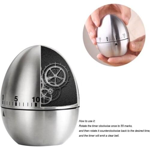 NEW Kitchen timer stainless steel cooking eggs 60 minutes mechanical alarm clock baking cooking tools countdown time management