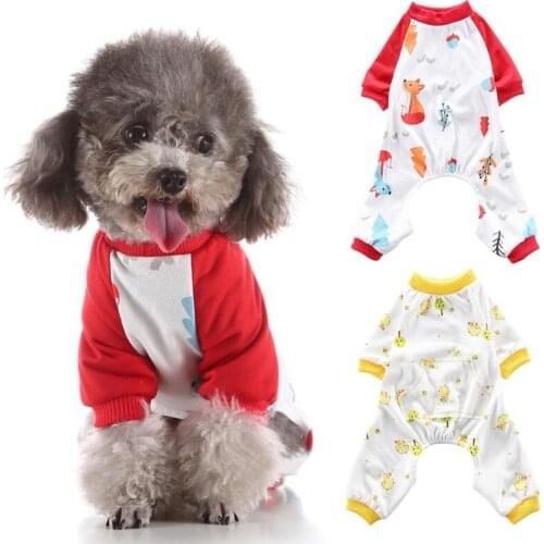 Dog Clothes Small Dogs Pajamas For Pet Dogs Puppy Jumpsuit For Dog Coat For Chihuahua Pomeranian Dogs Print Shirt Clothing