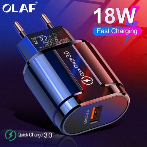 OLAF Quick Charge QC 3.0 USB US EU UK Charger Universal mobile phone charger Wall USB Charger Adapter for iPhone Samsung Xiaomi