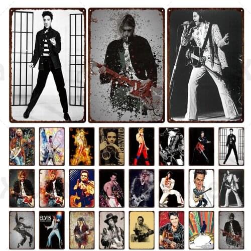Rock Singer Tin Poster Sign Vintage Plaque Pub Music Bar Wall Decoration Metal Plate Retro Rock Music Band Guitarist Tin Signs