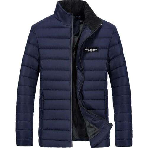 Autumn And Winter New Style Mens Stand Collar Thick Lettered down Feather Cotton-padded Clothes Business Plus-sized Casual