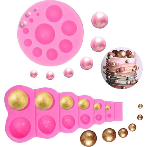 1PC semi-circular pearl silicone mold fondant mold cake decoration tool cristmas decoration shaped mini chocolate candy