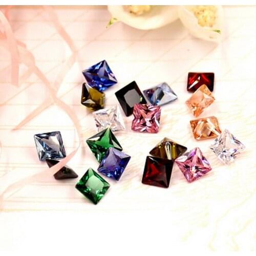 10/20pcs 8/6mm Shine Artificial Colored Zircon Crystal Square Glue on Rhinestones Beads DIY Phone Accessories Clothes Supplies