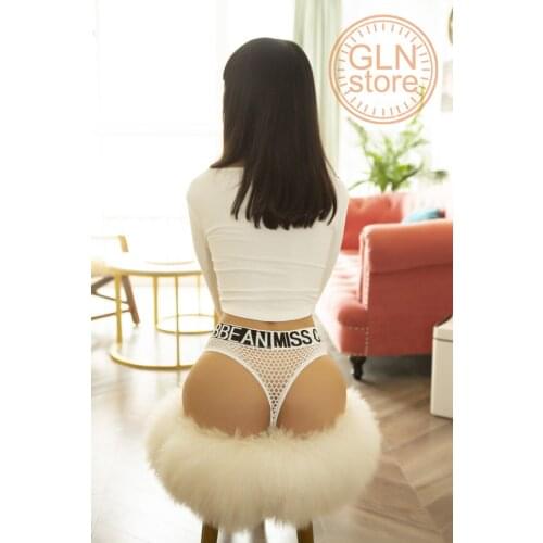 Foreign trade womens underwear sexy seamless sports fitness letter hollow mesh low waist seamless briefs thong 200