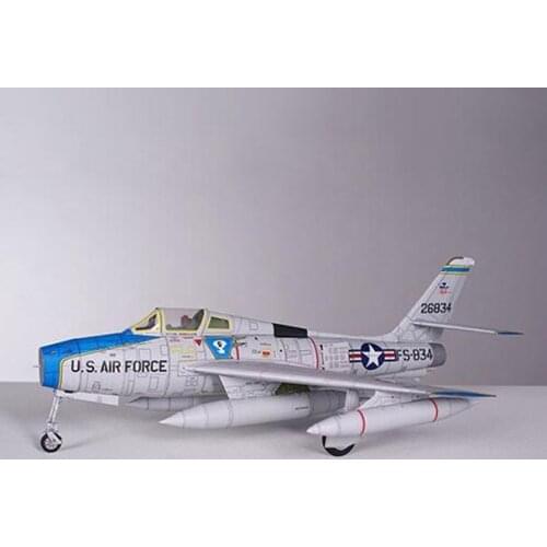 High quality American F-84F fighter 1:33 Scale 3D Paper model kit