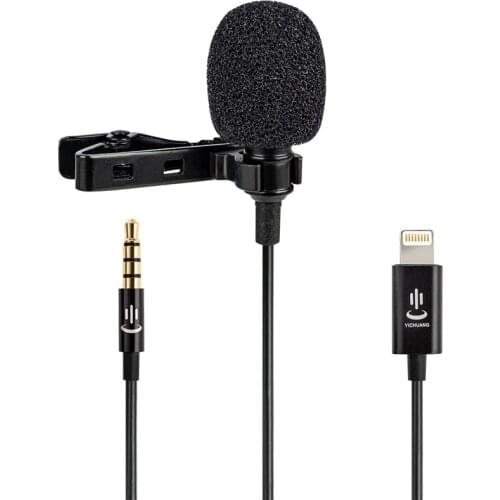 YC-LM10 1.5m Microphone Audio Video MIC Recording Lavalier Studio Microfone for Canon Nikon Sony Camera phone iphone X 8