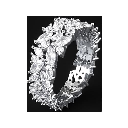 S925 Sterling Silver Inlaid Zircon Olive Leaf Ring Female Fashion Temperament Light Luxury Elegant Luxury Brand Monaco Jewelry