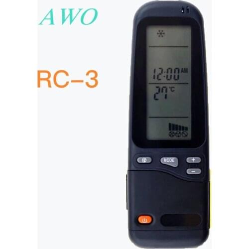 1PC New RC-3 For Airwell Air Conditioner Remote Black RC-4 RC-7 WMZ 12ST RC-41-1 RC-5I-1 RC-7 19in1 RC-4I-1