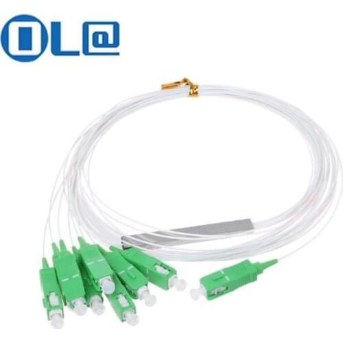 10 PCS/Lot 1X2 1X4 1X8 1X16 1X32 PLC SC/APC SM 0.9mm G657A1 PVC 1m FTTH Fiber Optic Splitter